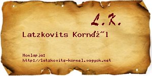 Latzkovits Kornél névjegykártya