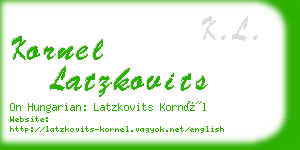 kornel latzkovits business card